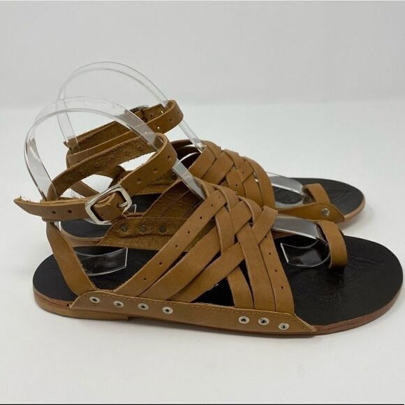 NEW Free People Belize Strappy Sandal Tan 37 - Picture 3 of 10
